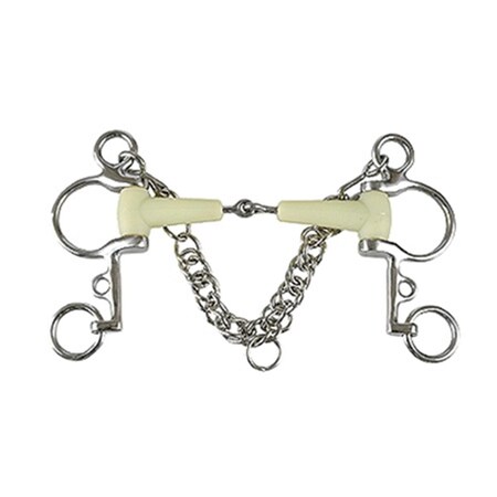Jacks 212511P-4-1-2 4.5 in. Apple Pelham Bit with Stainless Steel Rings 212511P-4-1/2